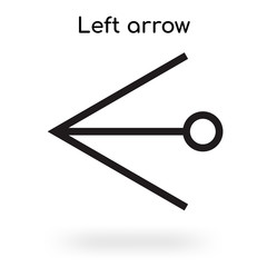 Left arrow icon vector sign and symbol isolated on white background, Left arrow logo concept