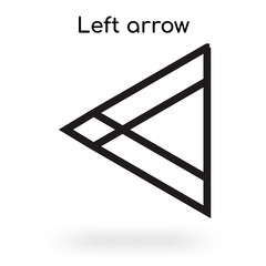 Left arrow icon vector sign and symbol isolated on white background, Left arrow logo concept