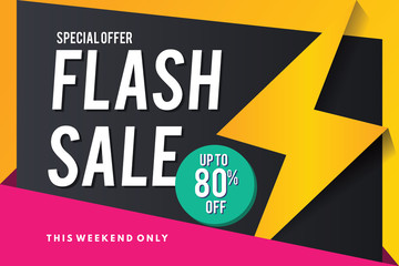 Sale Banner. Flash Sale Banner Template Design. Flash sale. Vector illustration.