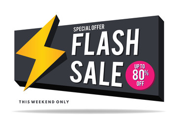 Sale Banner. Flash Sale Banner Template Design. Flash sale. Vector illustration.