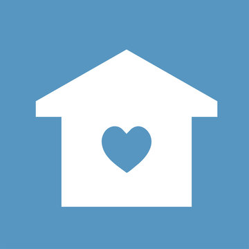 Home icon on blue background