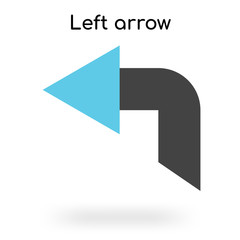 Left arrow icon vector sign and symbol isolated on white background, Left arrow logo concept