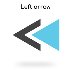 Left arrow icon vector sign and symbol isolated on white background, Left arrow logo concept