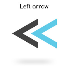 Left arrow icon vector sign and symbol isolated on white background, Left arrow logo concept