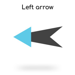 Left arrow icon vector sign and symbol isolated on white background, Left arrow logo concept