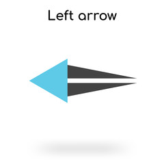 Left arrow icon vector sign and symbol isolated on white background, Left arrow logo concept