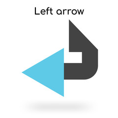 Left arrow icon vector sign and symbol isolated on white background, Left arrow logo concept