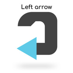 Left arrow icon vector sign and symbol isolated on white background, Left arrow logo concept