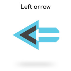 Left arrow icon vector sign and symbol isolated on white background, Left arrow logo concept