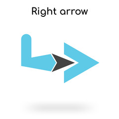 Right arrow icon vector sign and symbol isolated on white background, Right arrow logo concept