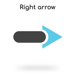 Right arrow icon vector sign and symbol isolated on white background, Right arrow logo concept
