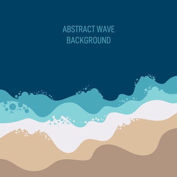 Abstract blue wave and beach from top view background