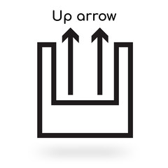 Up arrow icon vector sign and symbol isolated on white background, Up arrow logo concept