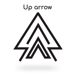 Up arrow icon vector sign and symbol isolated on white background, Up arrow logo concept