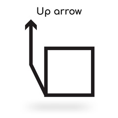 Up arrow icon vector sign and symbol isolated on white background, Up arrow logo concept