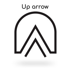 Up arrow icon vector sign and symbol isolated on white background, Up arrow logo concept
