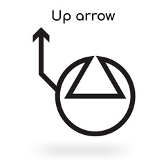 Up arrow icon vector sign and symbol isolated on white background, Up arrow logo concept