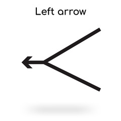 Left arrow icon vector sign and symbol isolated on white background, Left arrow logo concept