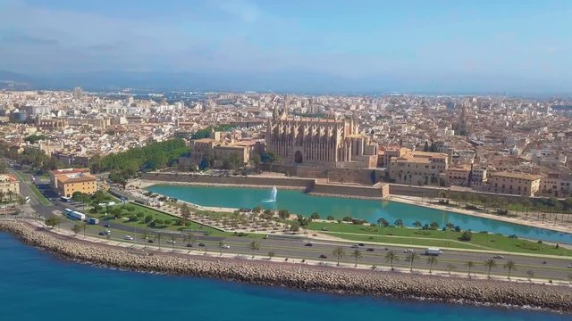 Catedral de Santa Maria Palma de Mallorca. Aerial view