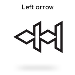 Left arrow icon vector sign and symbol isolated on white background, Left arrow logo concept