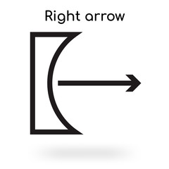 Right arrow icon vector sign and symbol isolated on white background, Right arrow logo concept