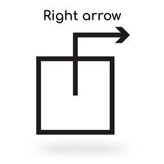 Right arrow icon vector sign and symbol isolated on white background, Right arrow logo concept