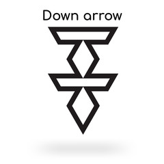 Down arrow icon vector sign and symbol isolated on white background, Down arrow logo concept
