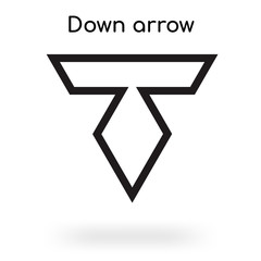 Down arrow icon vector sign and symbol isolated on white background, Down arrow logo concept