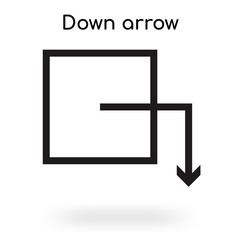Fototapeta premium Down arrow icon vector sign and symbol isolated on white background, Down arrow logo concept