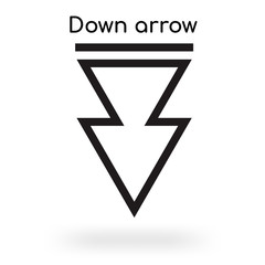 Down arrow icon vector sign and symbol isolated on white background, Down arrow logo concept