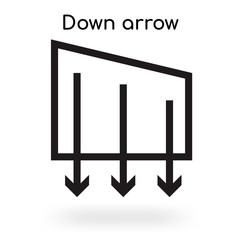 Down arrow icon vector sign and symbol isolated on white background, Down arrow logo concept