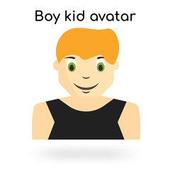 Boy kid avatar icon vector sign and symbol isolated on white background, Boy kid avatar logo concept