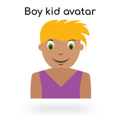 Boy kid avatar icon vector sign and symbol isolated on white background, Boy kid avatar logo concept