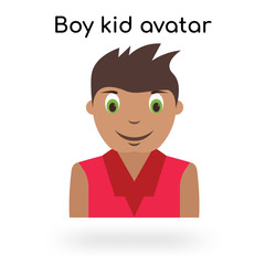 Boy kid avatar icon vector sign and symbol isolated on white background, Boy kid avatar logo concept