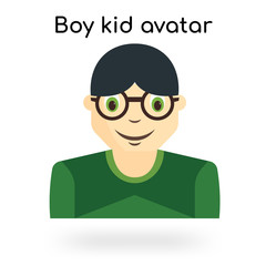 Boy kid avatar icon vector sign and symbol isolated on white background, Boy kid avatar logo concept