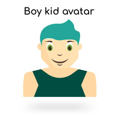 Boy kid avatar icon vector sign and symbol isolated on white background, Boy kid avatar logo concept