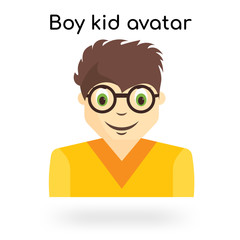 Boy kid avatar icon vector sign and symbol isolated on white background, Boy kid avatar logo concept