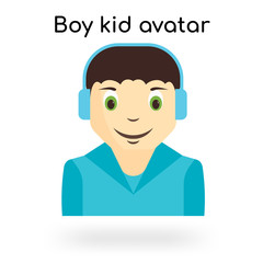 Boy kid avatar icon vector sign and symbol isolated on white background, Boy kid avatar logo concept