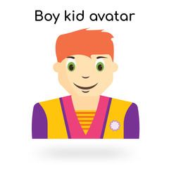 Boy kid avatar icon vector sign and symbol isolated on white background, Boy kid avatar logo concept