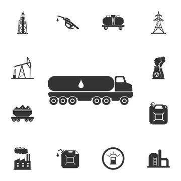 Truck carrier fuel icon. Simple element illustration. Truck carrier fuel symbol design from Petrol collection set. Can be used for web and mobile