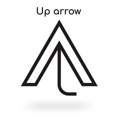 Up arrow icon vector sign and symbol isolated on white background, Up arrow logo concept