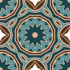 Seamless texture of floral ornament. Vector illustration. For the interior design, printing, web and textile