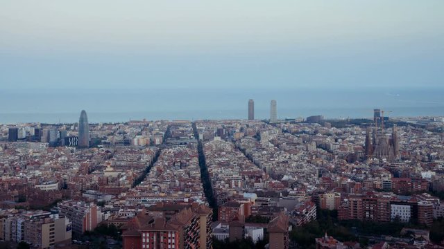 timelapse, Barcelona sunset, Spain