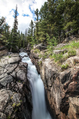 Waterfall .Scenic view along the Beartooth Highway.