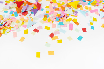 Multi-colored confetti from pape