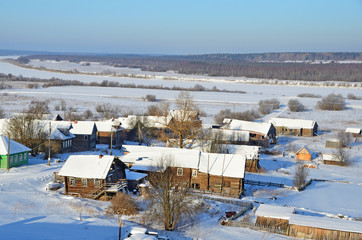 Russia, Arkhangelsk region, Turchasovo village in winter
