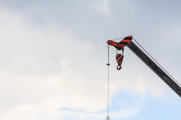 telescopic arms of mobile construction crane truck