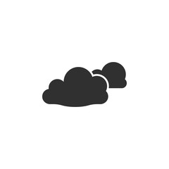 Cloud, Cloudy Isolated Flat Web Mobile Icon, Vector, Sign, Symbol, Button, Element, Silhouette