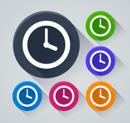 time circle icons with shadow