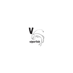 Fototapeta premium Viperfish coloring page